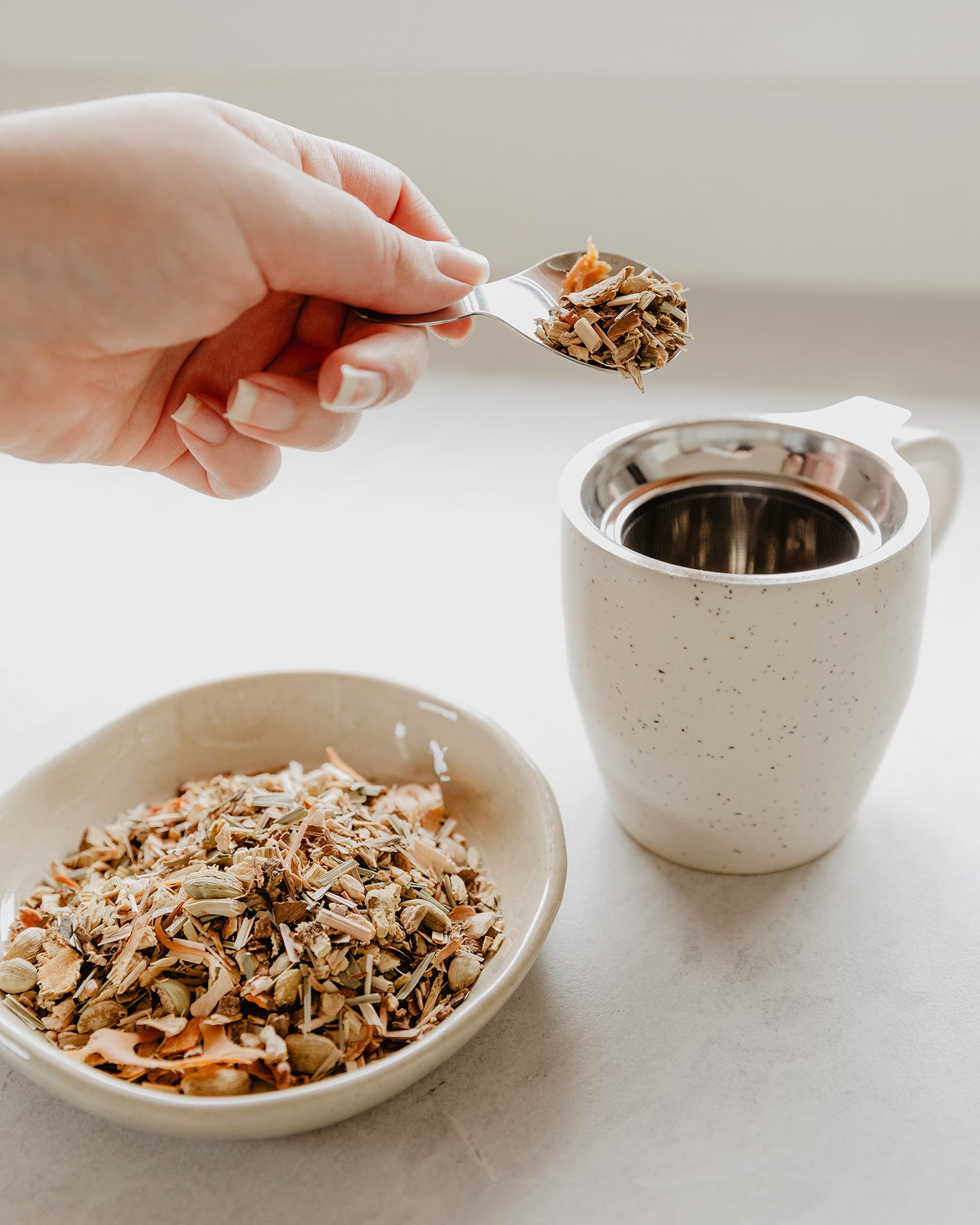 Making a herbal tea