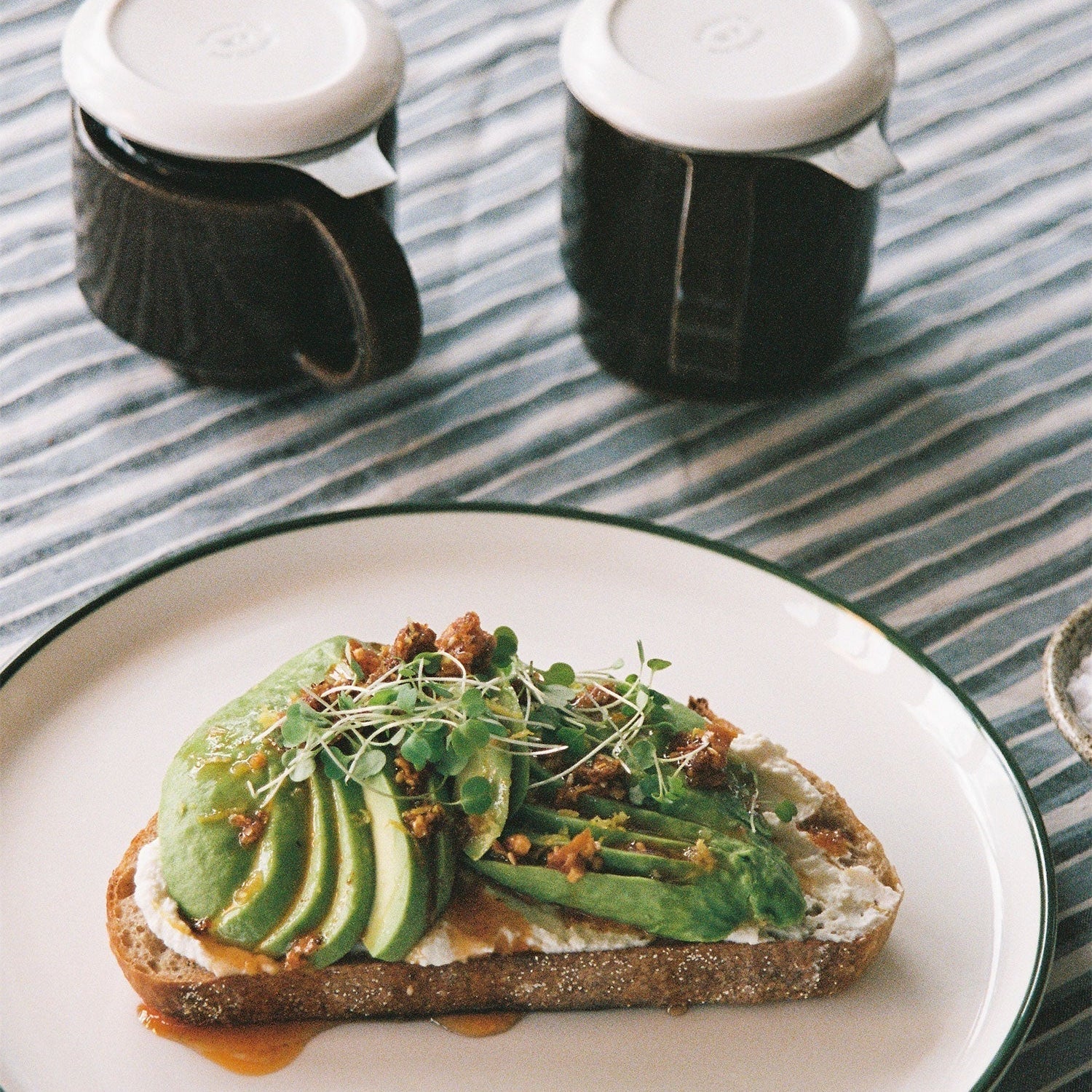 Citrus Ricotta Avo Toast with Hot Honey & Crispy Chilli Oil