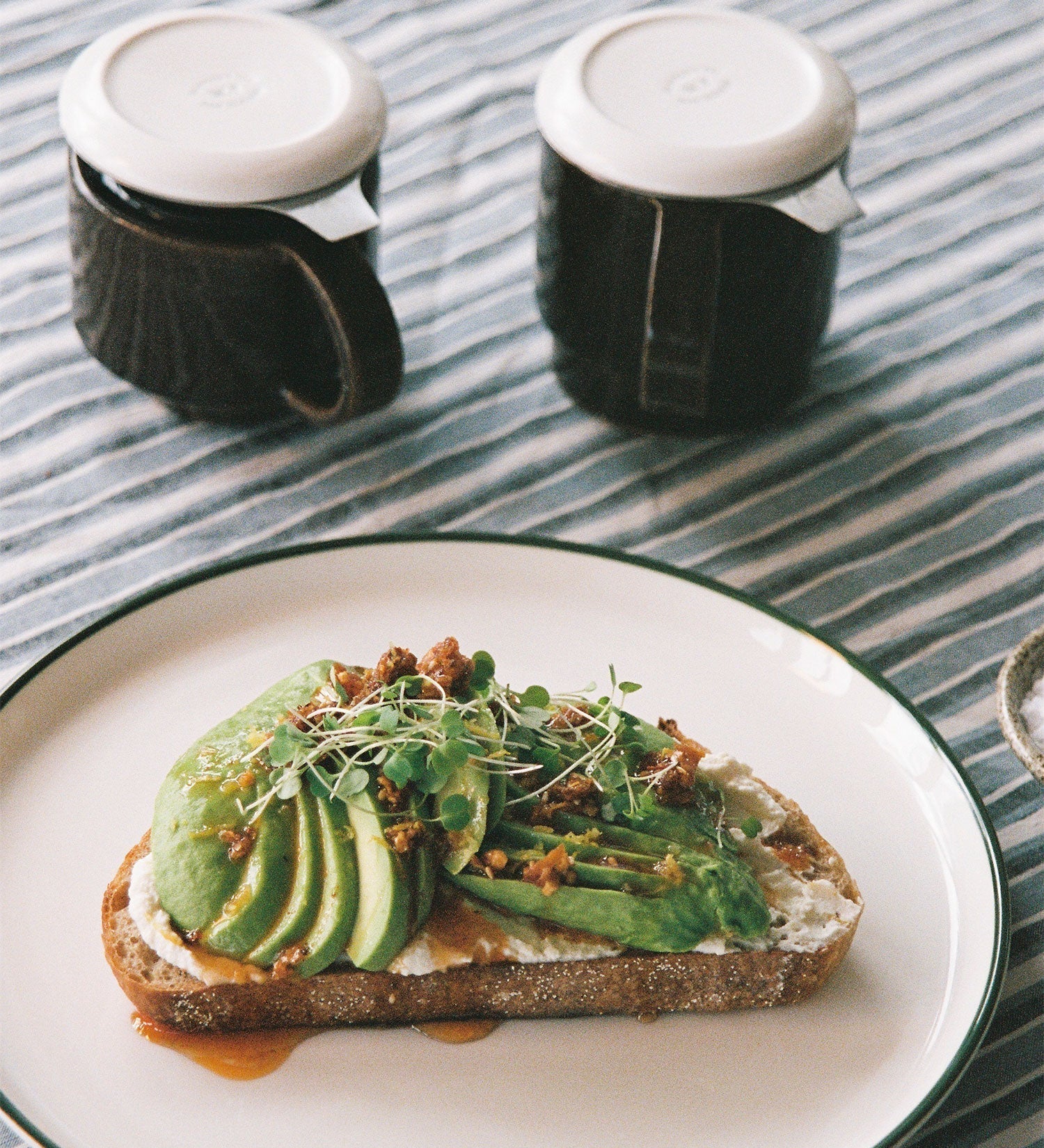 Citrus Ricotta Avo Toast with Hot Honey & Crispy Chilli Oil