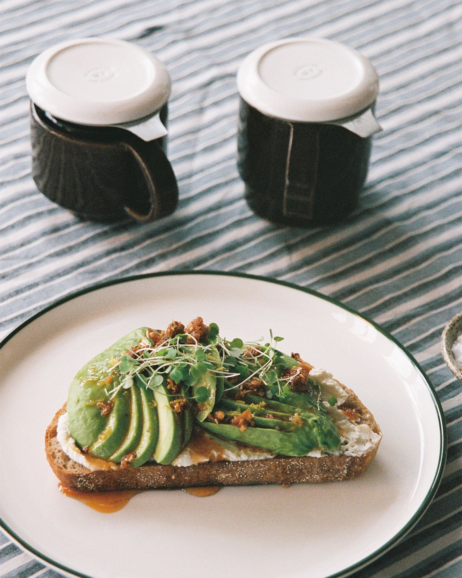 Citrus Ricotta Avo Toast with Hot Honey & Crispy Chilli Oil