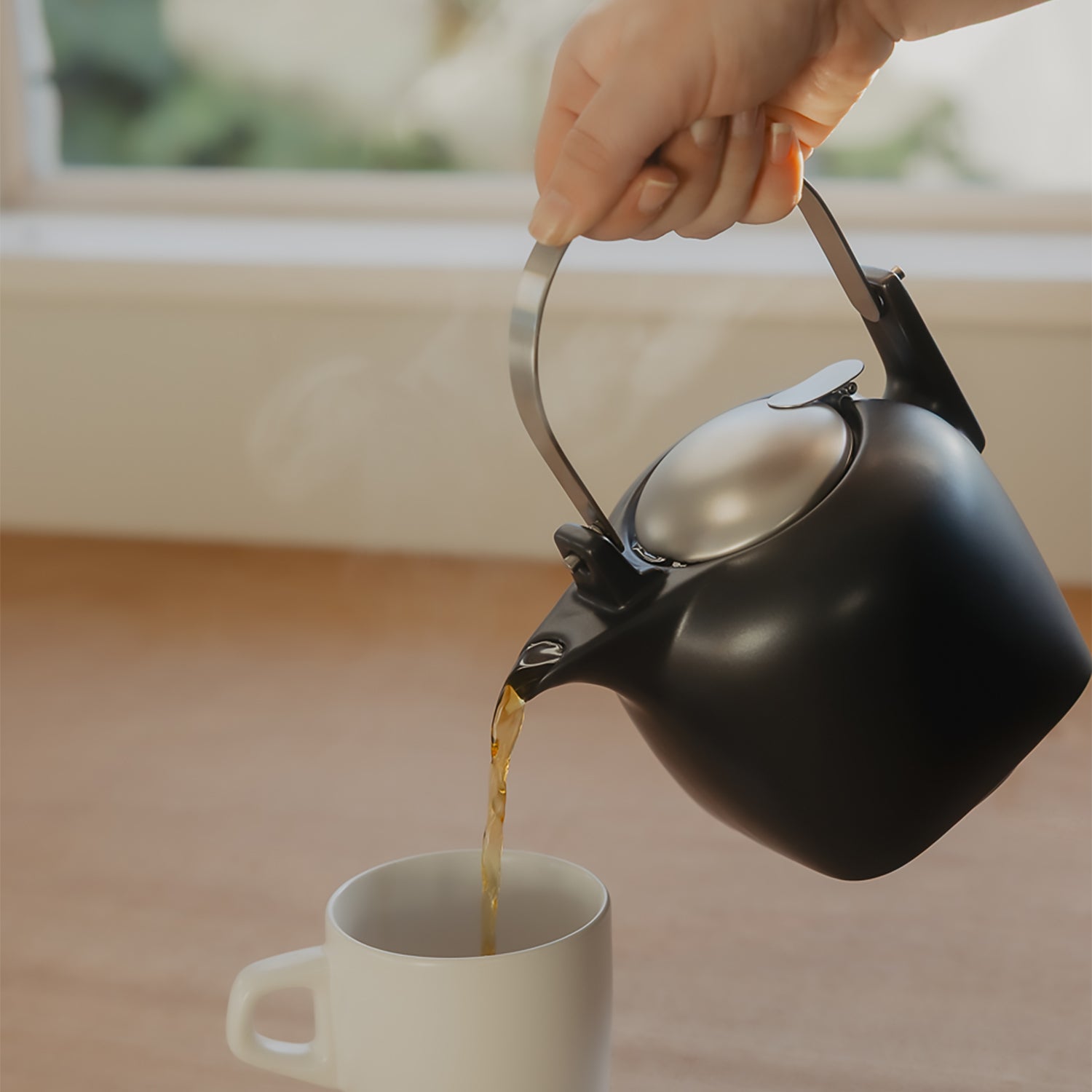 Black Ceramic Teapot 3-4 Cups