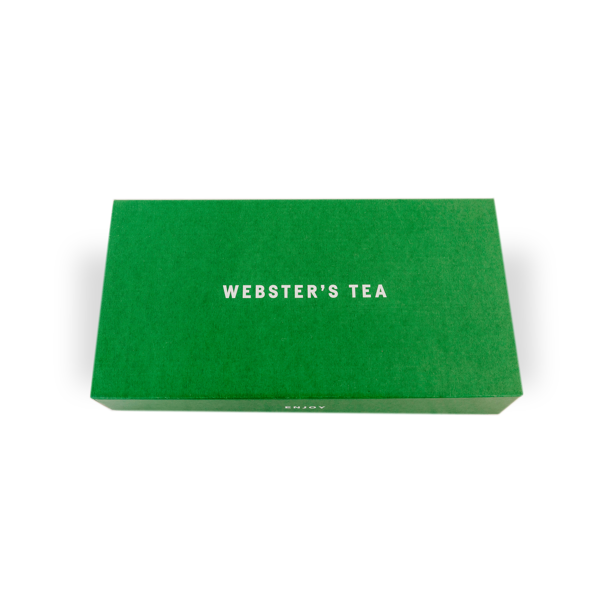A green Webster's Tea gift box
