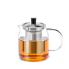 Glass teapot filled with tea